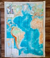 Atlantic Ocean Vintage Soviet Map 1978