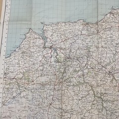 Vintage 1952 Ordnance Survey One Inch Cloth Map Cardigan Good Cond Free Postage