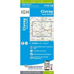 France 1:25K map 1729SB – Civray – Sauzé -Vaussais map