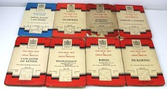 JOB LOT 19 Ordnance Survey Maps Orange CLOTH 1950s One Inch Map of Great Britain