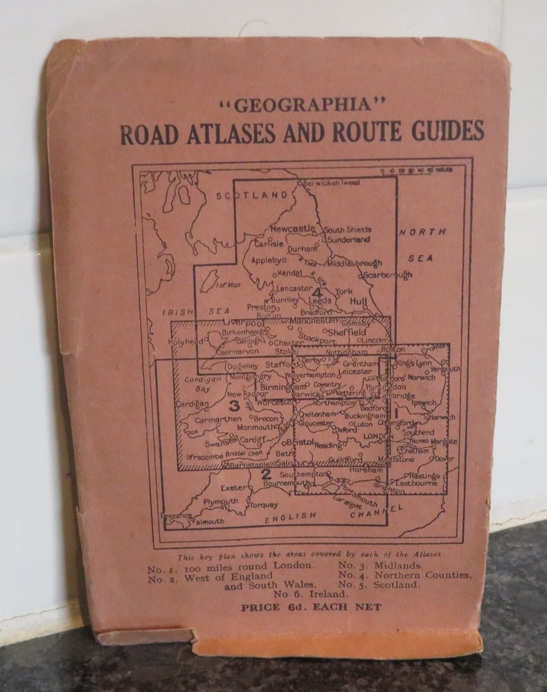Vintage Geographia Road Atlases and Route Map Folded Map