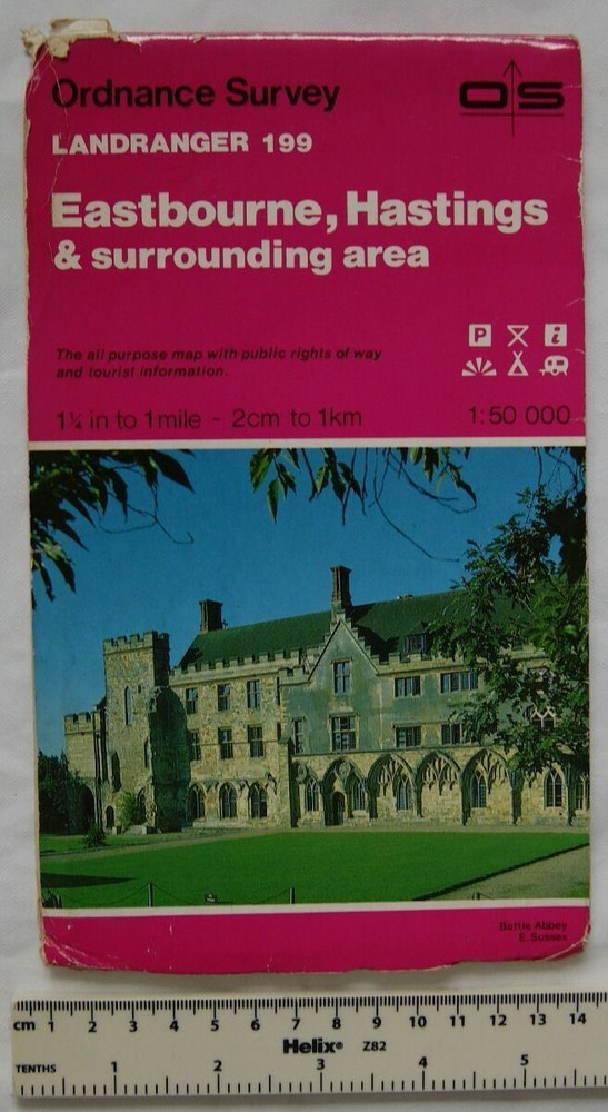 1987 OS Landranger Map Sheet 199 Eastbourne, Hastings & surrounding area