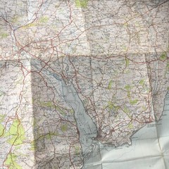 vintage ordnance survey Map Of Exeter 1946 Cloth Backed
