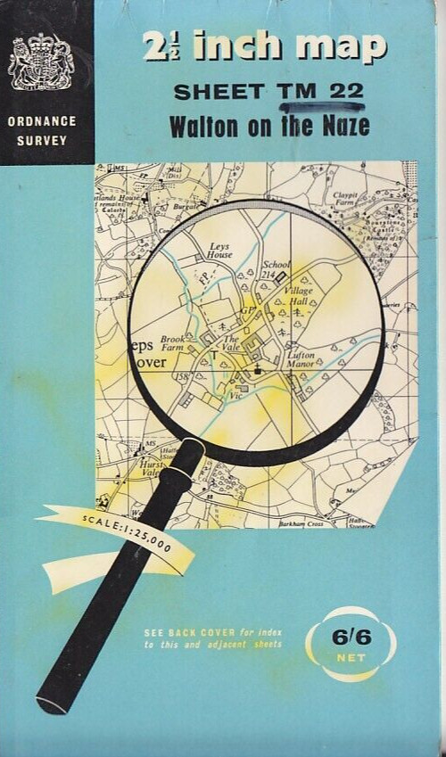 Ordnance Survey (OS) 1:25,000 First Series Map Sheet TM 22 Walton on the Naze