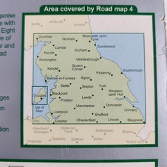 Ordnance Survey Road Travel Map Northern England 1:250K Scale Folded Route