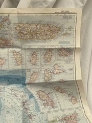 Vintage National Geographic Map West Indies March 1954