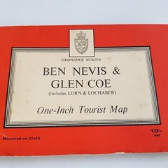 Ordinance Survey Map 1961 Ben Nevis Glen Coe Lorn fold-out Scotland Britan