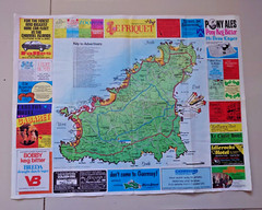 Vintage Map of Guernsey Hotel Association Advertising Map Folding Paper Undated