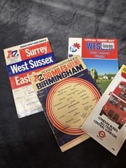 Bundle of 4 Vintage UK A-Z Road Maps Central London Bus Guide Surrey 1980s
