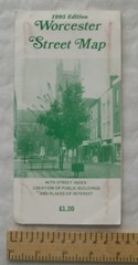 1995 Worcester Street map with index, public buildings & places of interest