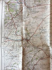 1919 Ordnance Survey One Inch Contoured Road Cloth Map 112 Marlborough & Devizes
