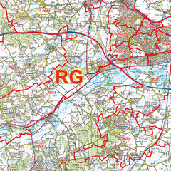 (G12) Map of Reading RG Postcode Sectors, Poster of Reading Postcodes