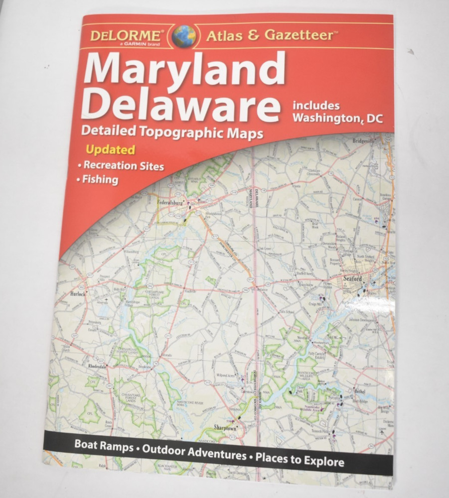 DeLorme Atlas & Gazetteer Detailed Topographic Maps Booklet Maryland/Delaware