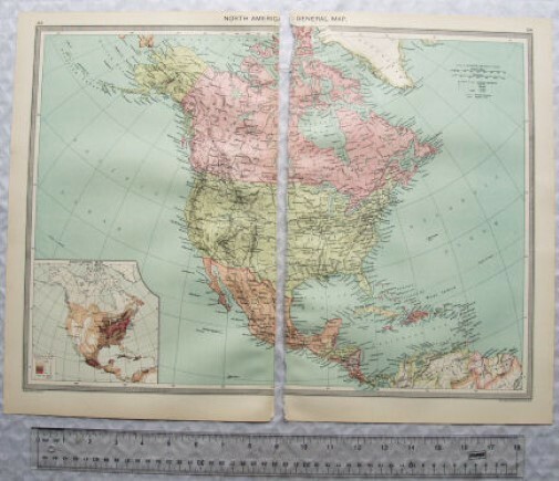 c1907 Harmsworth Plate No. 153-154 North America General