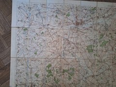 Vintage Sefton Praed Cloth Backed Folding Map Of Northampton Bedford