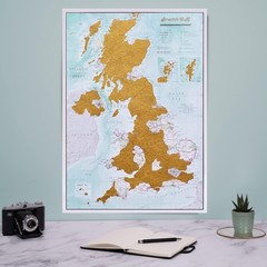 Scratch the World Travel Map A2 – Detailed World & UK Scratch Off Poster Gift