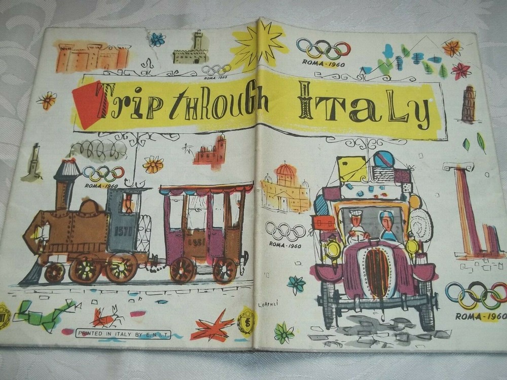 VINTAGE TRIP THROUGH ITALY ROMA 1960 OLYMPIC MAP