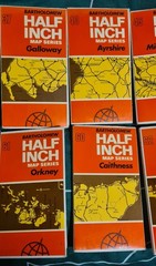 BARTHOLOMEW Half Inch Cloth Maps x8 1970s Scotland + Dornoch Firth Shetland ++++