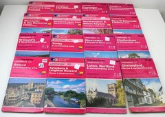 JOB LOT 67 Ordnance Survey Maps bundle Landranger Pink British Britain 1:50000