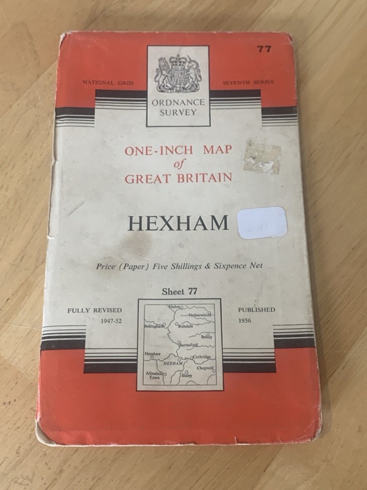 Ordnance Survey Hexham Sheet 77 One Inch Map 1956 Seventh Series