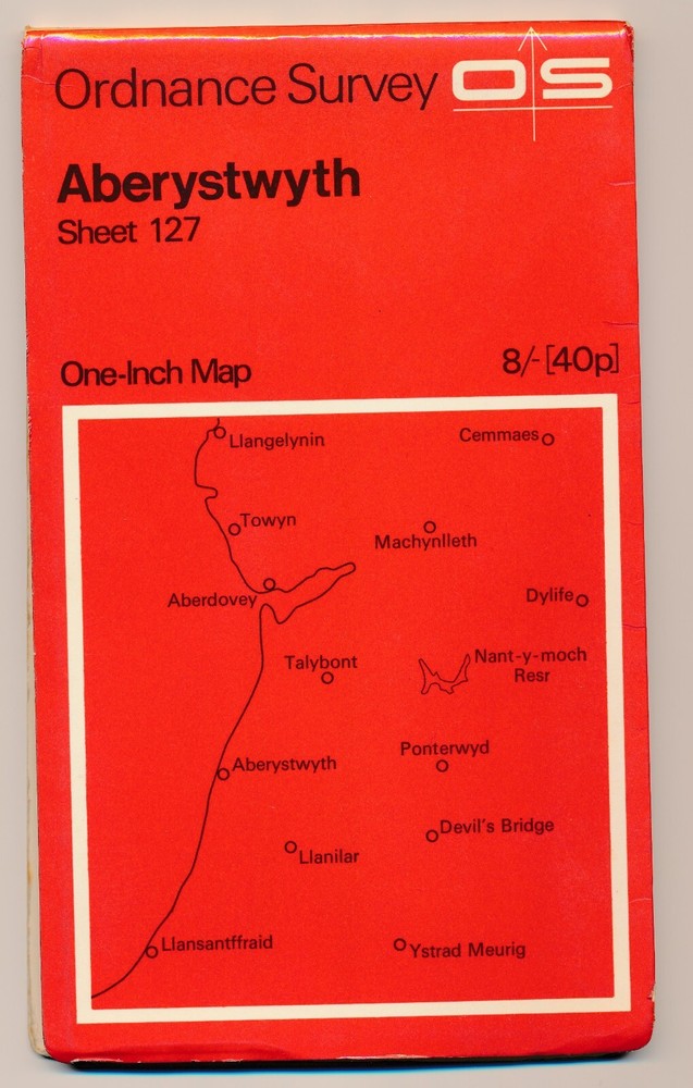 1966 OS Ordnance Survey One Inch Map – ABERYSTWYTH – Sheet 127