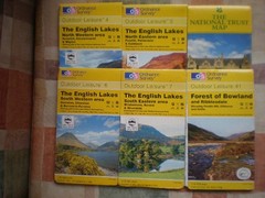 THE ENGLISH LAKES 4 5 6 7 SET 41 OL OUTDOOR LEISURE ORDNANCE SURVEY MAPS OS LOT