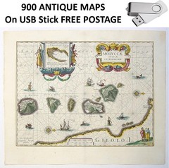 900 Antique Maps Collection UK Europe & the World Ancient Vintage Decor Frame