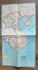 National Geographical maps (2) China, and Vietnam, 1960s vintage