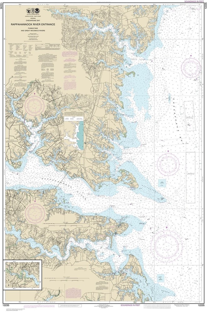 Chesapeake Bay Rappahannock Entr., Piankatank & Great Wicomico Rs. | NOAA 12235