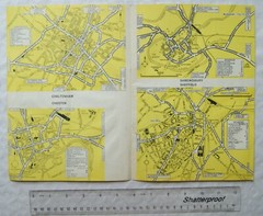 Vintage: Autocar map supplement Cardiff, Canterbury, Shrewsbury, Sheffield, etc.