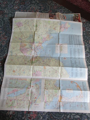 Southern New England 1960s Mobil USA Gas Station Map 1 inch = 6.8 Miles approx.