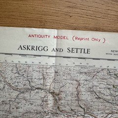 Vintage Ordinance Survey Map Sheet Askrigg & Settle 1954 Antiquity Reprint