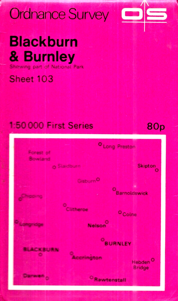 Ordnance Survey – Landranger Map Sheet 103 – Blackburn & Burnley