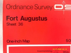 Ordnance Survey One-Inch Map. Sheet 36. FORT AUGUSTUS. VG+.