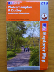 Ordnance Survey Map 219 – WOLVERHAMPTON DUDLEY STOURBRIDGE KIDDERMINSTER