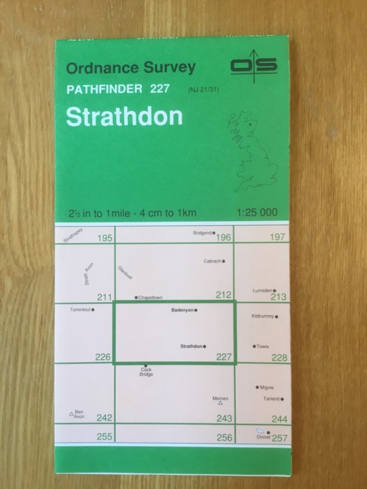 1992 Ordnance Survey Pathfinder Map 227 NJ 21/31 Strathdon (incl Badenyon )