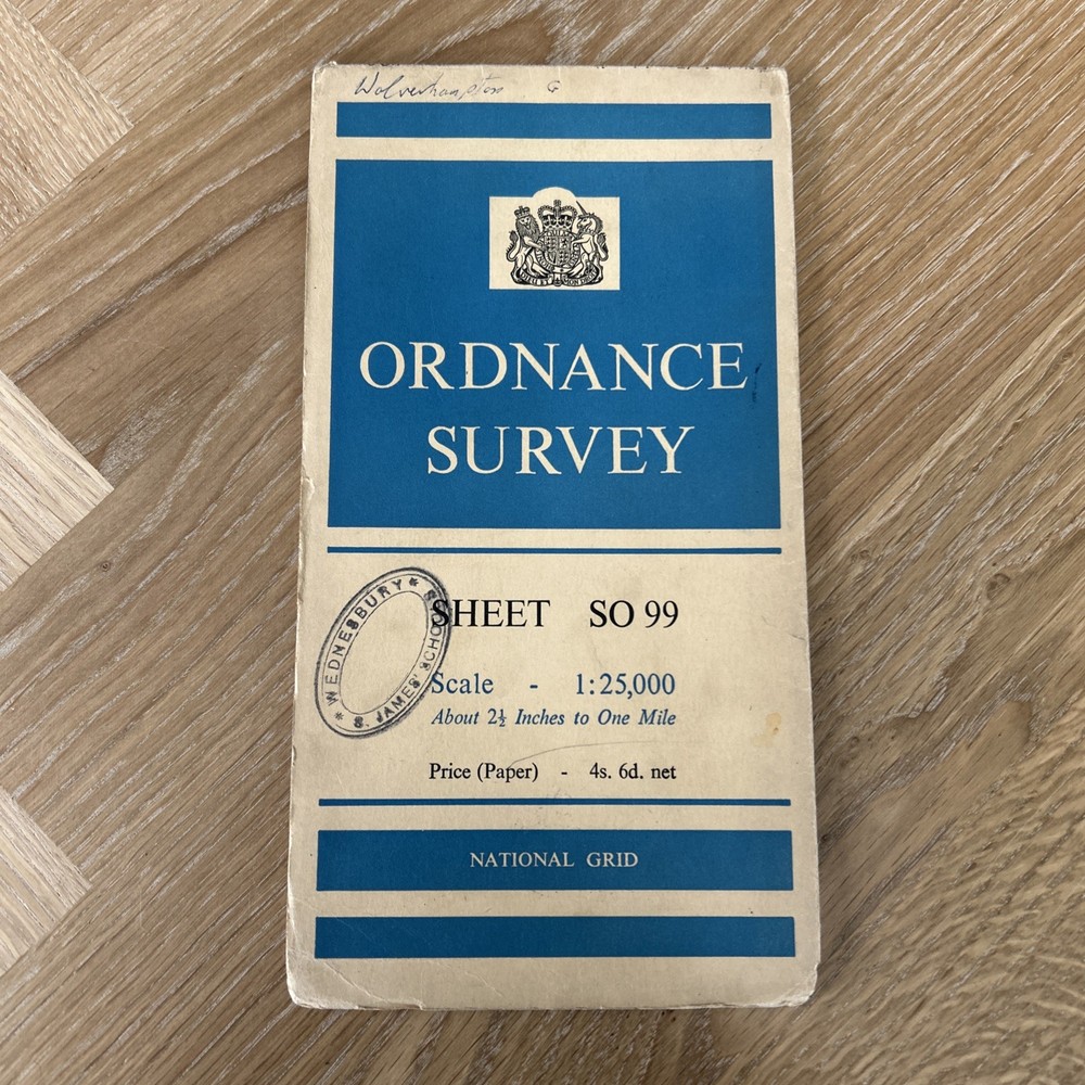 WOLVERHAMPTON TIPTON Ordnance Survey Sheet SO99 1:25000 1952 National Grid