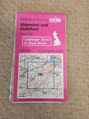 Ordnance Survey Map Landranger 186 Aldershot and Guildford 1:50,000