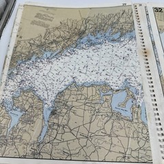 Waterway Guide Chart book New York Waters 1987 Spiral Bound Fold Out Maps Vntg