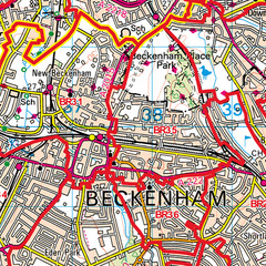 (G65) Map of Bromley BR Postcode Sectors, Poster of Bromley Postcodes