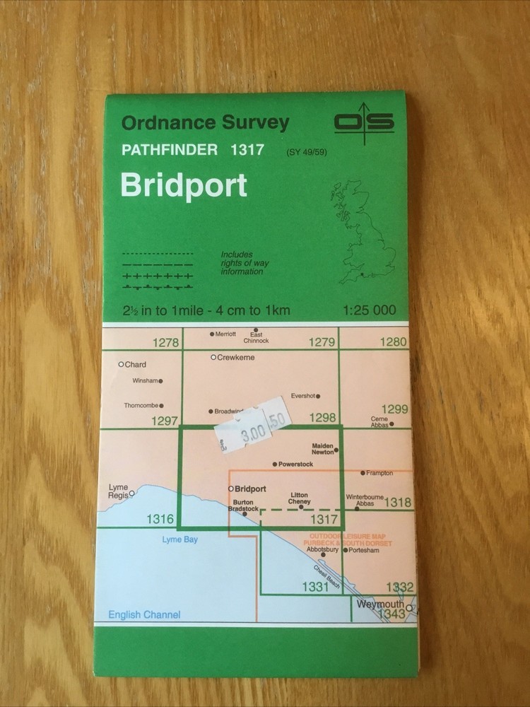 1994 Ordnance Survey Pathfinder Map 1317 SY 49/59 Bridport (incl Powerstock )