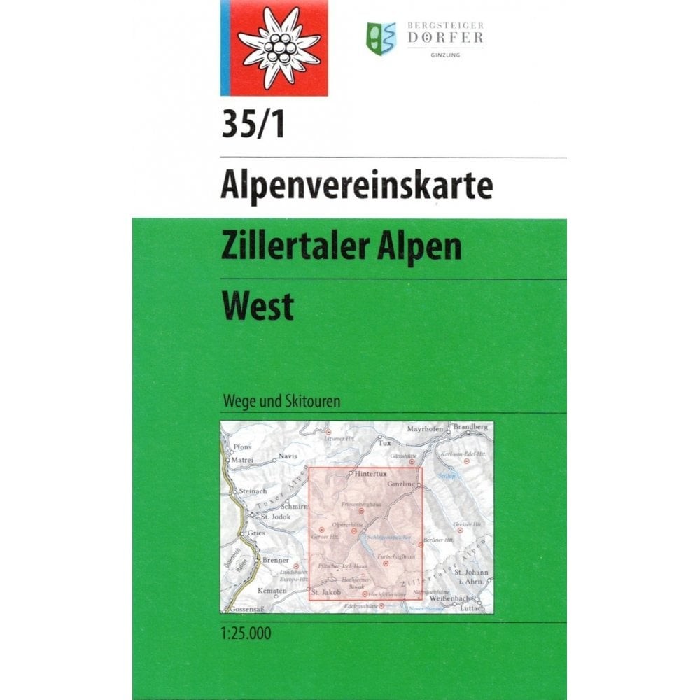 Austria Zillertaler Alpen West Map 35/1:walking and hiking Map