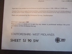 Ordnance Survey (OS) 1:10 000 Original Sheet Map,STAFFS-WEST MID SJ 90 SW, 1989