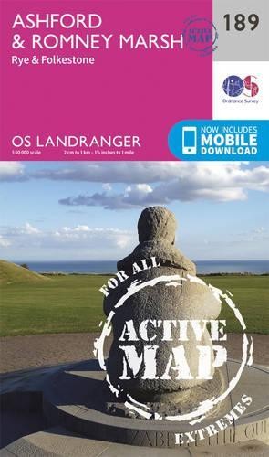 Ashford & Romney Marsh, Rye & Folkestone (Map) OS Landranger Active Map