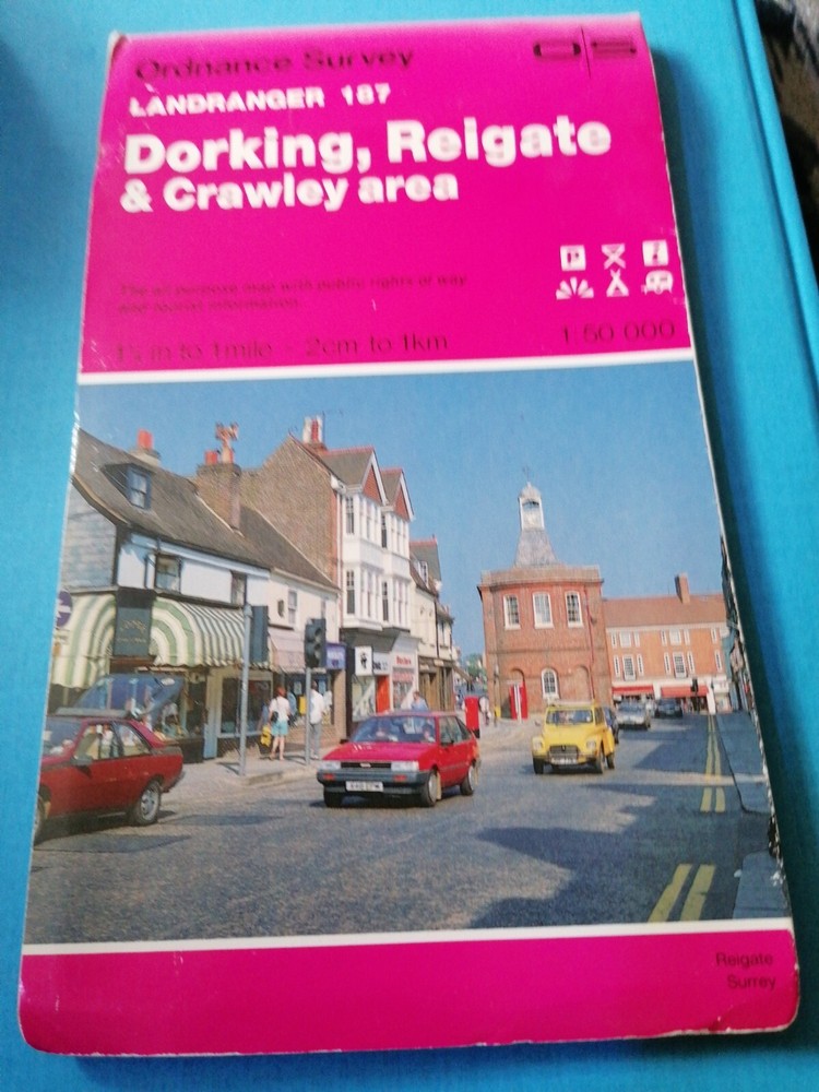 Landranger Maps: Sheet 187: Dorking, Reigate & Crawley by Ordnance Survey (1989)