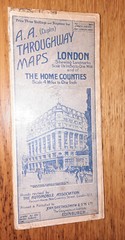AA Throughway Duplex Map London & The Home Counties. 1929.