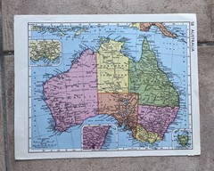 Vintage Collins Atlas Map Sheets 1965 Africa, Australia, South America, NZ. Set2