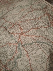 Geographia Clear Road Map On Cloth 60 Miles Round Blackpool England And Wales