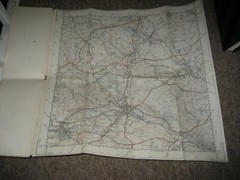 1946 vintage OS Ordnance Survey 1:25,000 Linen backed Sheet 44/12 Brighouse