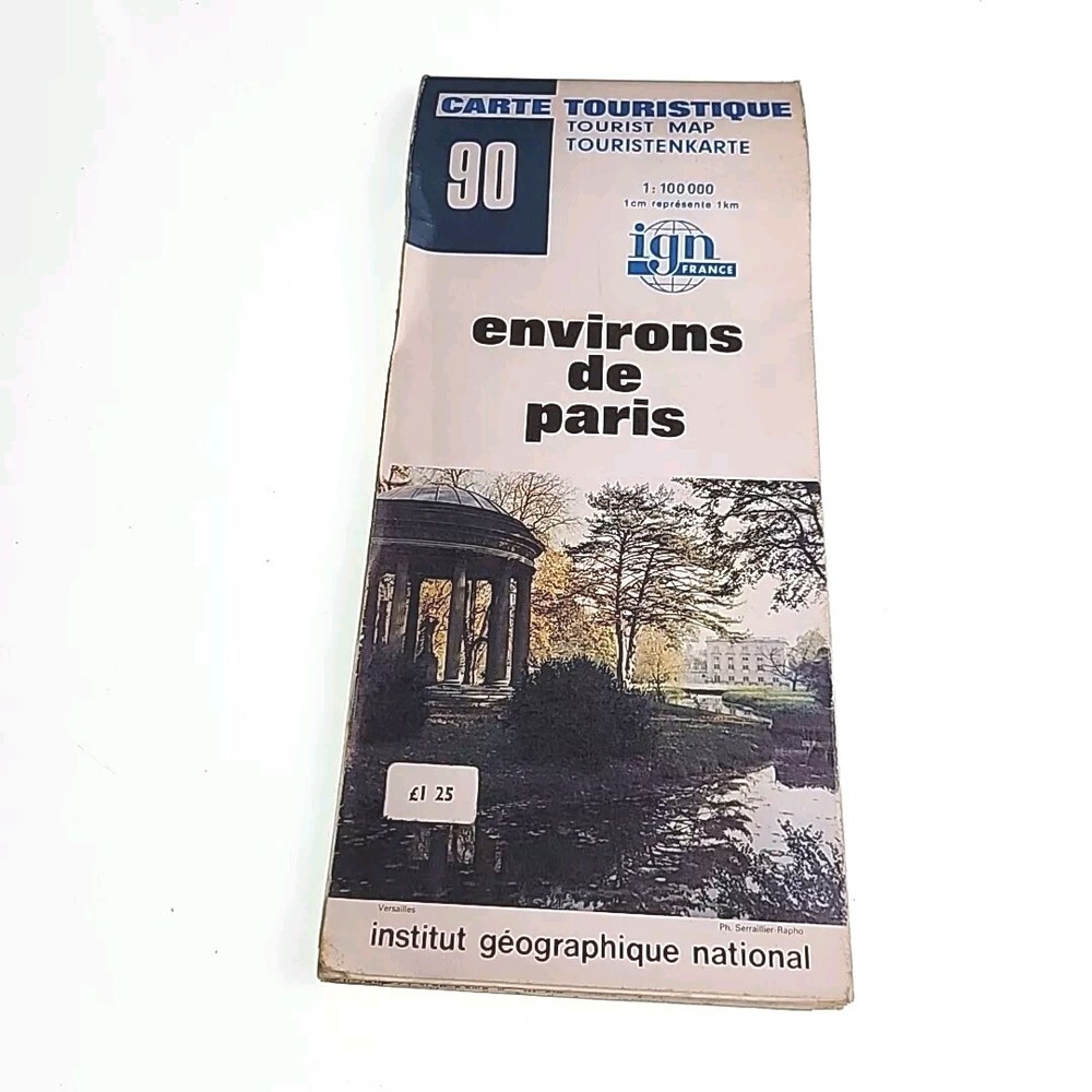 Environs de Paris 90 Vintage Tourist Map